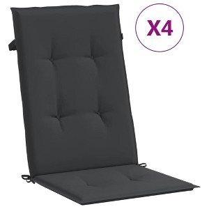 vidaXL Highback Chair Cushion Set of 4 Black 100% polyester - 1 of 4