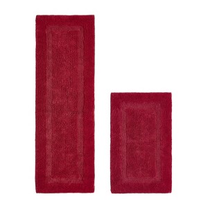 Lux Premium 100% Cotton Tufted Solid Reversible 2 Piece Bath Rug Set – Ultra-Soft, Water-Absorbent, Durable, Machine Washable Bathroom Rug - 1 of 4