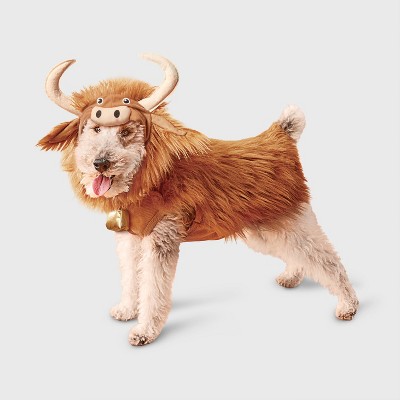 Highland Cow Hoodie Dog and Cat Full Body Costume - Boots & Barkley™ Light Brown