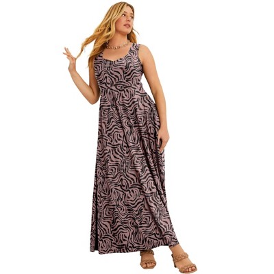 June + Vie by Roaman's Women's Plus Size Sleeveless Sweetheart Dress
