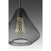 Progress Lighting Mesh 1-Light Mini Pendant, Antique Bronze, Open Cage Frame, Steel Material, Incandescent, Dry Rated - 4 of 4