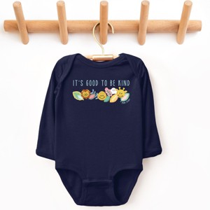 The Juniper Shop Mini Smiley It's Good To Be Kind Lumi Long Sleeve Bodysuit - 18M - Navy - 1 of 4