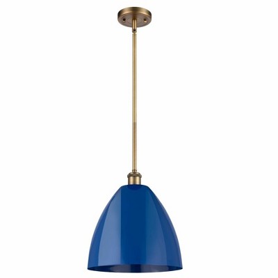 Plymouth Dome - 1 Light Stem Hung Pendant In Industrial Style-12.75 Inches Tall and 12 Inches Wide