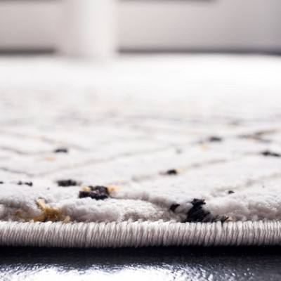 Cream and Charcoal Abstract Hand-knotted Rectangular Area Rug