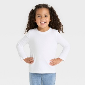 Toddler Girls' Long Sleeve Solid T-Shirt - Cat & Jack™ - 1 of 3