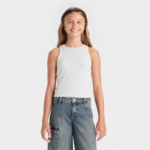 Girls' High Neck Ribbed Tank Top - art class™ - 1 of 3