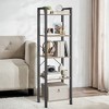 Tall 5-Tier Narrow Bookshelf, Skinny Bookcase with Steel Frame for Living Room, Home Office, Study - Industrial Style, 11.8 x 15.6 x 60.6 Inches - image 3 of 4