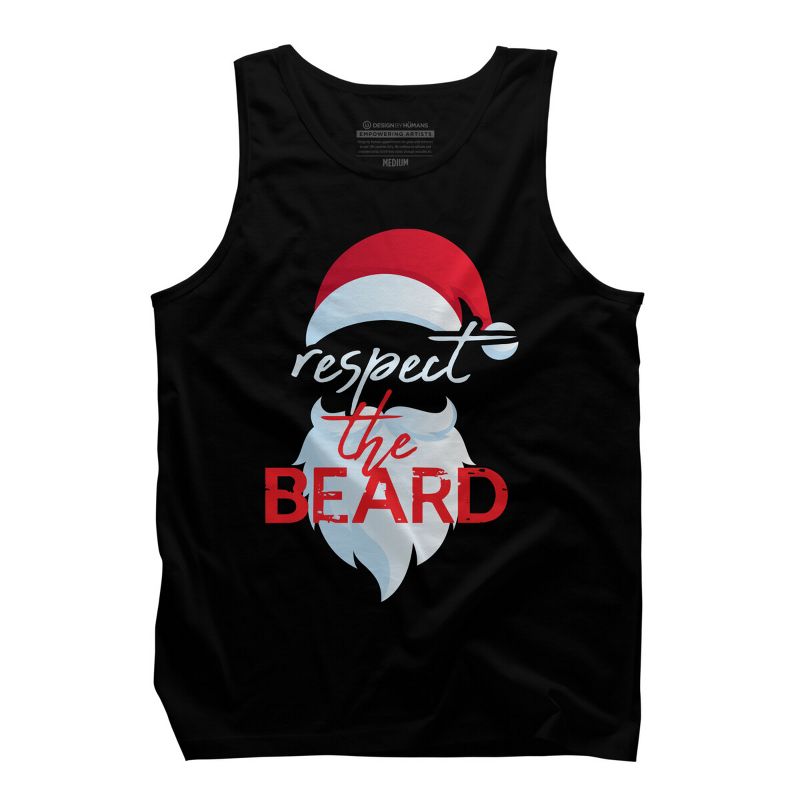 Men's Design By Humans respect the beard santa claus funny christmas By iLCreative Tank Top, 1 of 5