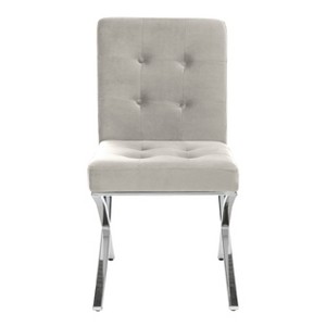 Walsh Tufted Side Chair Gray/Chrome - Safavieh, Gray/Grey