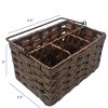KOVOT Poly-Wicker Woven Cutlery Storage Organizer Caddy Tote Bin Basket for Kitchen Table, Measures 9.5" x 6.5" x 5" - 3 of 4