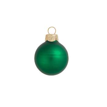 Northlight Matte Finish Glass Christmas Ball Ornaments 1.5" (40mm) - Green - 40ct