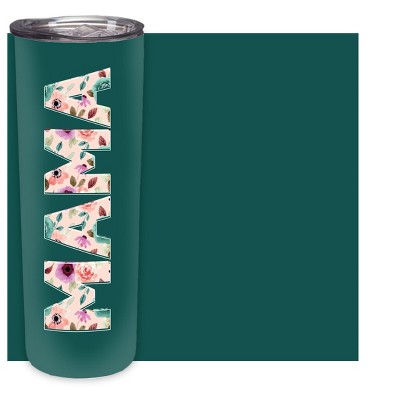 Elanze Designs Mama Floral Dark Teal 20 ounce Stainless Steel Travel Tumbler