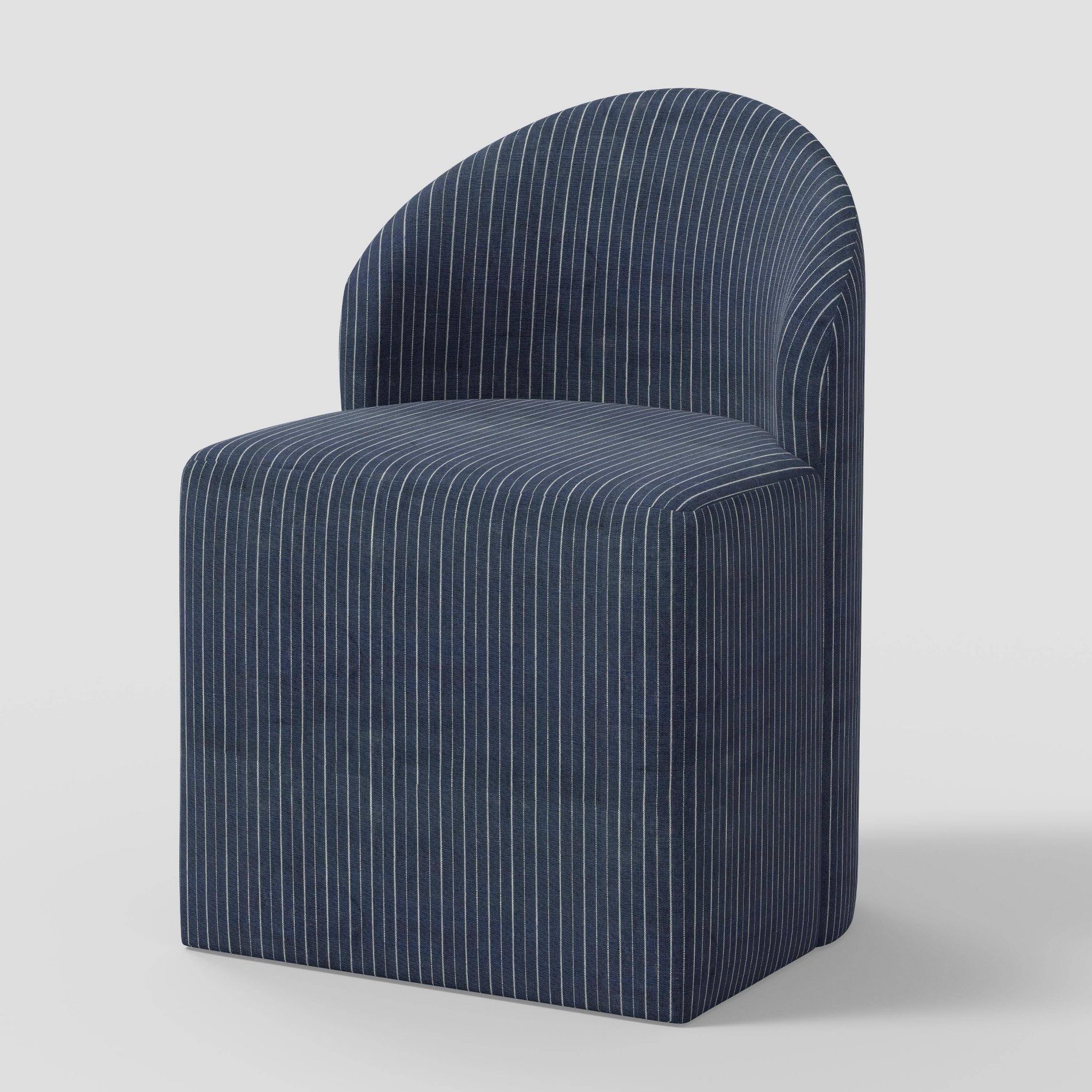 Ella Tub Upholstered Dining Chair Pinstripe Navy - Threshold™