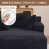 Efomao 66inx48in Chaise Longue Chair Indoor Modern Upholstered Corduroy Deep Seat Sofa Bed with Armrests No Assembly Required Black - 3 of 4