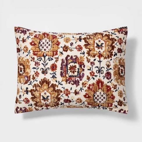 Floral Matelasse Pillow Sham Beige Threshold Target