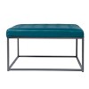 Airsurfer Large Teal Ottoman Modern Square Upholstered Ottoman Living Room Furniture for Versatile Seating and Decor - 3 of 4