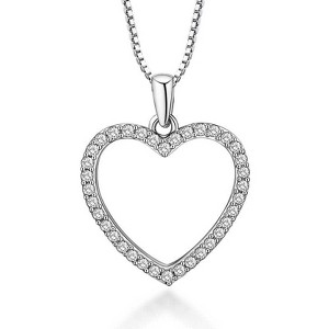Hollywood Sensation Crystal Heart Necklace with Cubic Zirconia Stones - 1 of 4