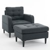 CAVINAS Upholstered Armchair Sofa Modern Design Accent Sofa with Storage Ottoman and Cup Holders for Living Room - 2 of 4