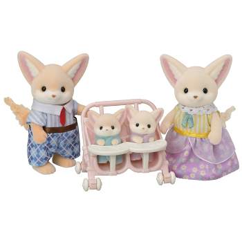 Calico Critters Chocolate Rabbit Family, Set Of 4 Collectible Doll