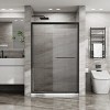 VYNXARIA Double Sliding Glass Shower Door 48*72 Aluminum Framed Shower Enclosure with SGCC Clear Tempered Glass,Stainless Steel Hardware,Matte Black - 3 of 4