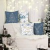Winter Throw Pillow Covers 18 x 18 Inch Home Sweet Home Snowflake Xmas Tree Deer Blue Grey - 3 of 4