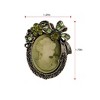 Anna-Kaci Vintage Inspired Crystal Rhinestone Victorian Lady Cameo Brooch Pin Maiden Flower Ribbon Bow Pendant - 2 of 4