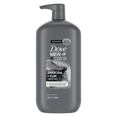 Dove Men+Care Charcoal + Clay Purifying Body & Face Wash Pump - Sulfate Free - 30 fl oz