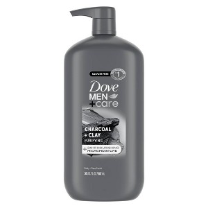 Dove Men+Care Charcoal + Clay Purifying Body & Face Wash Pump - Sulfate Free - 30 fl oz - 1 of 4