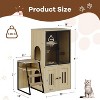 Multifunctional Cat Litter Box Enclosure for 2 Cats and Doors, Double Cats House with Storage, Cat Playhouse with Hammock & Metal Mesh Door - 2 of 4