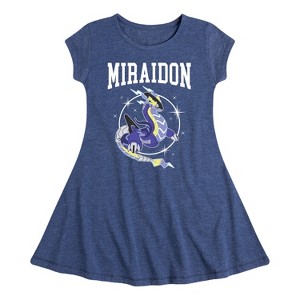 Girls' - Pokémon - Miraidon Collegiate Fit & Flair Cap Sleeve Dress - 1 of 3