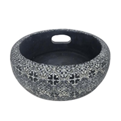 Exhart Black/Gray Resin Echo Dot Holder Outdoor Decoration (Case of 3)