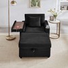 GDFStudio Tenley Modern Chenille Accent Chair with Storage Ottoman, Cup Holder and Convertible Armrest Table - 2 of 4