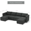 Ainfox 4-Seat Sofa And 2 Ottoman Sofa Dark Grey - 3 of 4