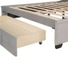 Okak Queen Size Velvet Platform Bed Frame with Big Storage Drawer Upholstered Modern Bed with Wingback Headboard Easy to Assemble, Gray - 3 of 4