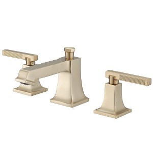 BWE 8 in. Widespread Double Handle 3 Hole Bathroom Faucet Water-Saving With Drain Kit - 1 of 4
