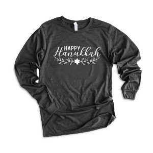 Simply Sage Market Women's Happy Hanukkah Long Sleeve Graphic Tee - 1 of 4