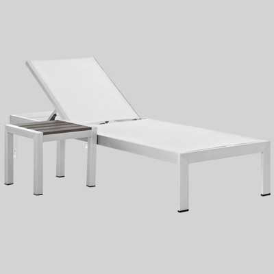 Shore 2pc Outdoor Patio Aluminum Set - White - Modway