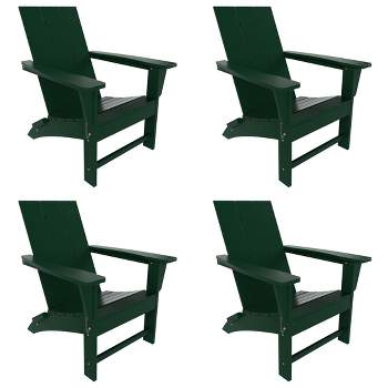 WestinTrends Ashore Modern HDPE Outdoor Patio Folding Adirondack Chair (Set of 4)