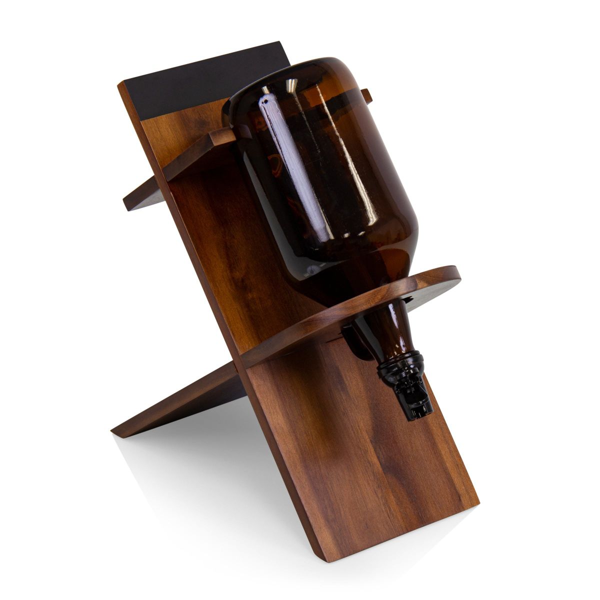 Picnic Time 64oz Glass Growler with Handcrafted Wood Stand for Cold Beverages - thumbnail 6