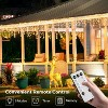 Itopfox 32.8ft 502 LED Icicle Lights 8 Modes Timer Remote Control Waterproof Connectable for Roof Yard Fence Balcony Christmas Indoor - 3 of 4