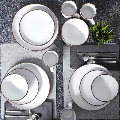 Rockaway Matte White Ceramic Dinnerware Set, Service for 4