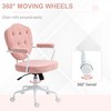 TiramisuBest Pink Teddy Bear Fleece Desk Chair with Rhinestone Back, Adjustable Tilt/Height, Swivel Wheels - 3 of 4