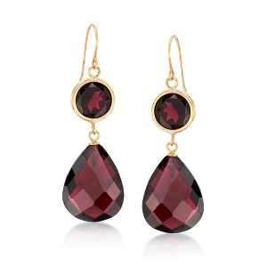 Ross-Simons 22.00 ct. t.w. Garnet Drop Earrings in 14kt Yellow Gold - 1 of 3