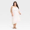 Women's High-Rise Midi Asymmetrical Skirt - Ava & Viv™ White - 3 of 3