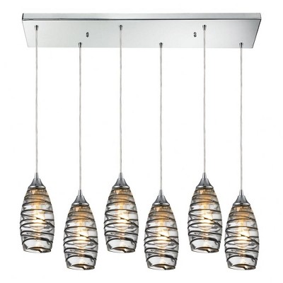 Elk Home Twister 6 - Light Pendant in  Polished Chrome