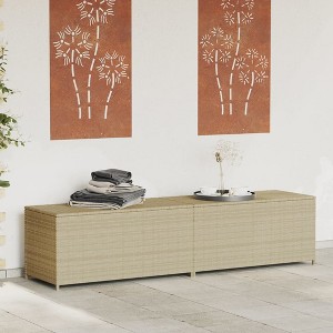 vidaXL Garden Storage Box Mix Beige 123.9 Gallon Poly Rattan - 1 of 4