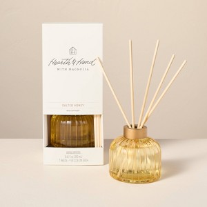 8.45 fl oz Ribbed Glass Diffuser - Hearth & Hand™ with Magnolia - 1 of 3