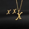 Initial Letter Pendant Necklace Earrings Set for Women Gold Plated Stainless Steel by Ginger Lyne - 2 of 4