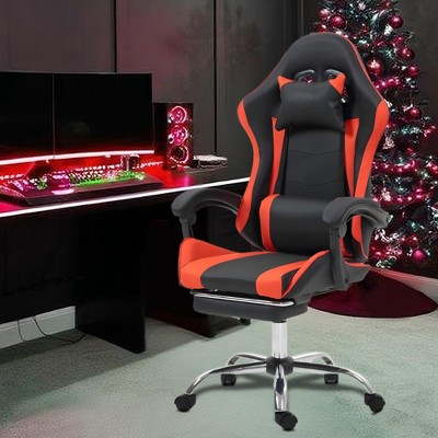 Bosmiller Gaming Chair with Massage Lumbar Support Ergonomic Video Game Chair, Adjustable Headrest & Footrest