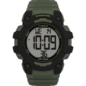 TIMEX EXPEDITION デジタル腕時計 ブラック/グリーン Men's Timex Expedition Digital Watch with Resin Strap - Black